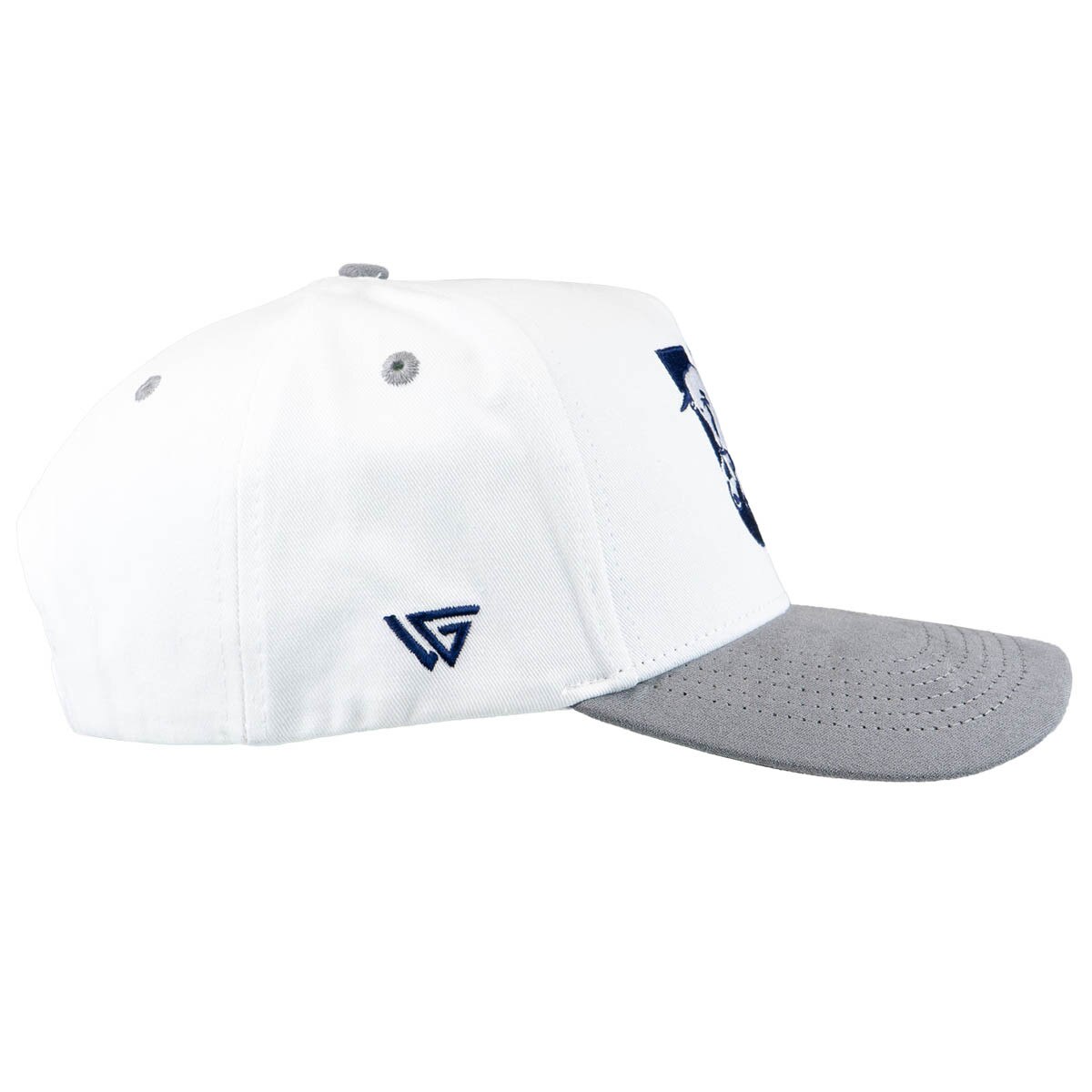 Utah State Retro Jumping Bull Logo Woodn Grail Cap White